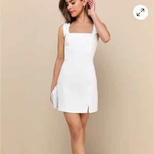 NWT Lulu’s Your Sweetie White Tie-Strap Mini Dress, Sz Medium